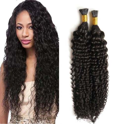 Jerry Curl Human Hair i Tip Microlinks Human Hair Bundle Bath & Beauty Coily Hair Care 