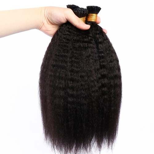 Kinky Straight I 100% Yaki Human Hair Microlinks Extensions Kinky Coily Curly Hair Extentions Coily Hair Care 