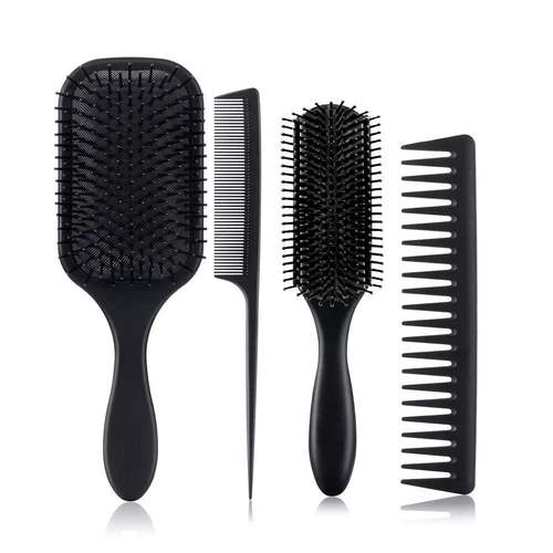 Natural Hair Detangling Brush and Comb Set Hair Styling Tool Set Coily Hair Care 