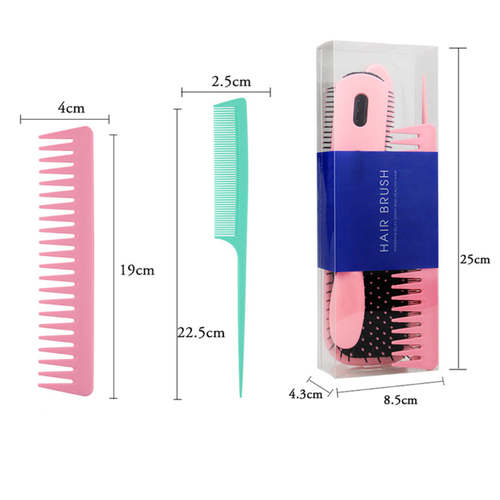 Natural Hair Detangling Brush and Comb Set Hair Styling Tool Set Coily Hair Care 