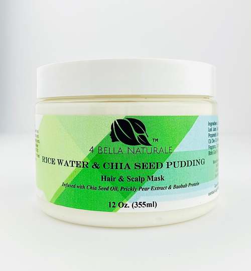 Rice Water & Chia Seed Pudding Hair Scalp Mask Hair Care Product Haircare White Blackhaw 