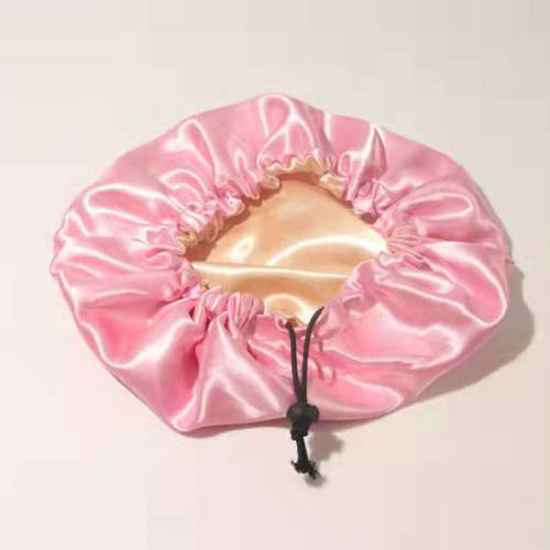 Satin Drawstring Nightcap Hair Cap Coily Hair Care 