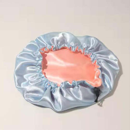 Satin Drawstring Nightcap Hair Cap Coily Hair Care 