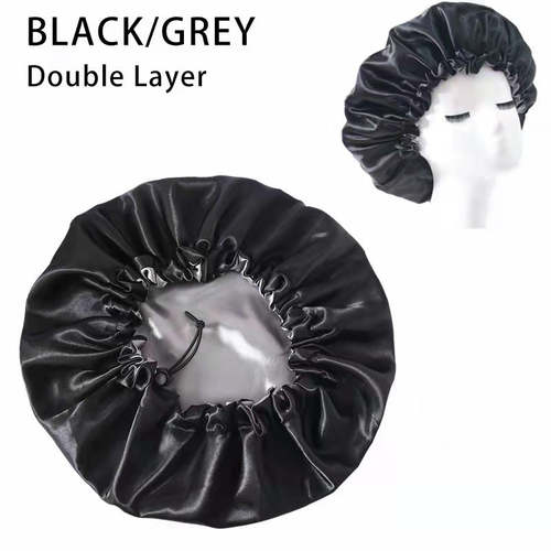 Satin Drawstring Nightcap Hair Cap Coily Hair Care 