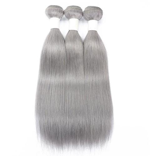 Silver Straight Human Hair Bundles with Closures and Frontals Bath & Beauty Coily Hair Care 