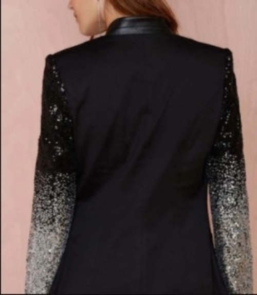 Womens Blazer with Sequins Sleeve Jackets & Coats Coily Hair Care 